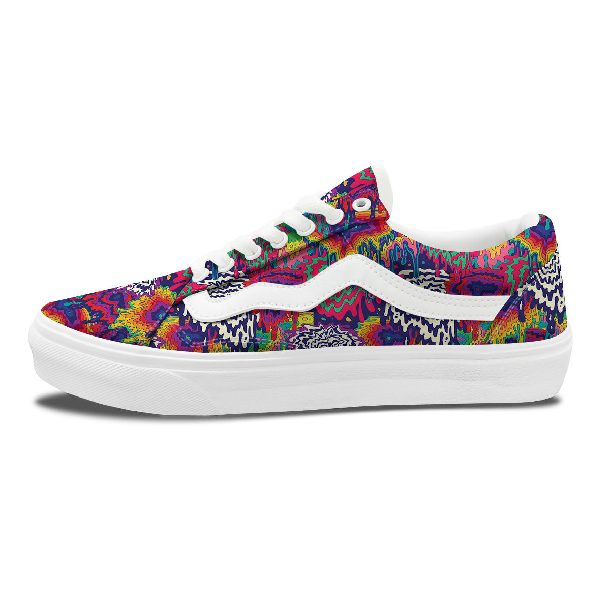 Illusion Psychedelic Print Pattern Skate Shoes-grizzshop