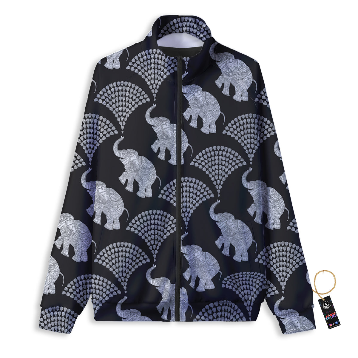 Illusion Psychedelic Print Pattern Track Jacket-grizzshop