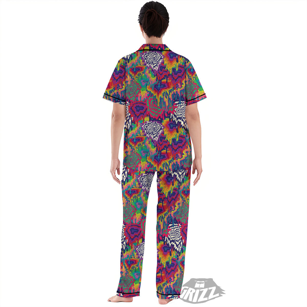 Illusion Psychedelic Print Pattern Women's Pajamas Set-grizzshop