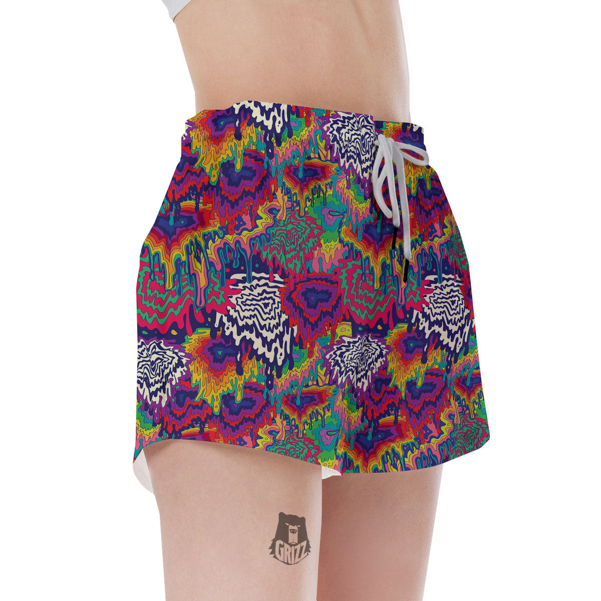Illusion Psychedelic Print Pattern Women's Shorts-grizzshop