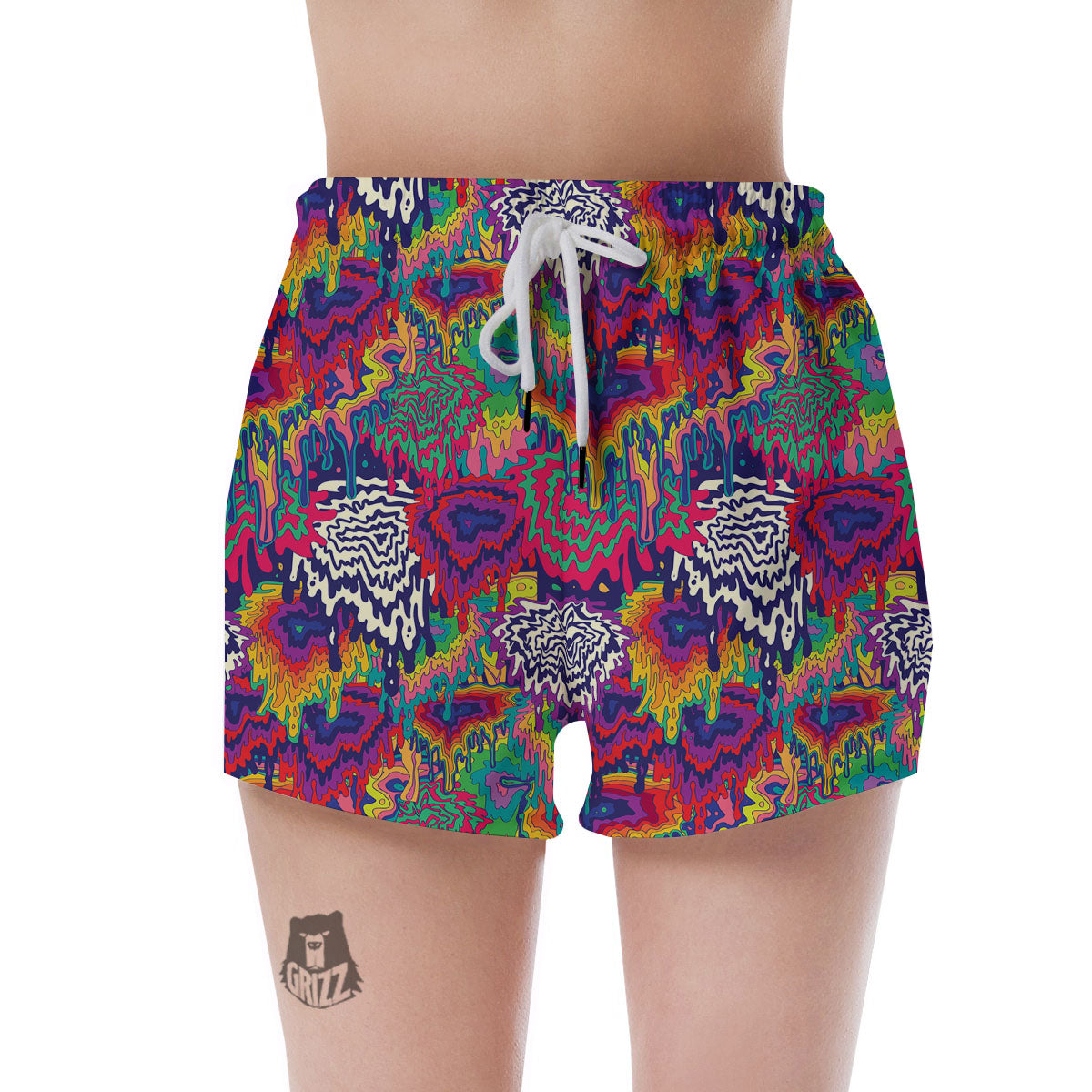 Illusion Psychedelic Print Pattern Women's Shorts-grizzshop