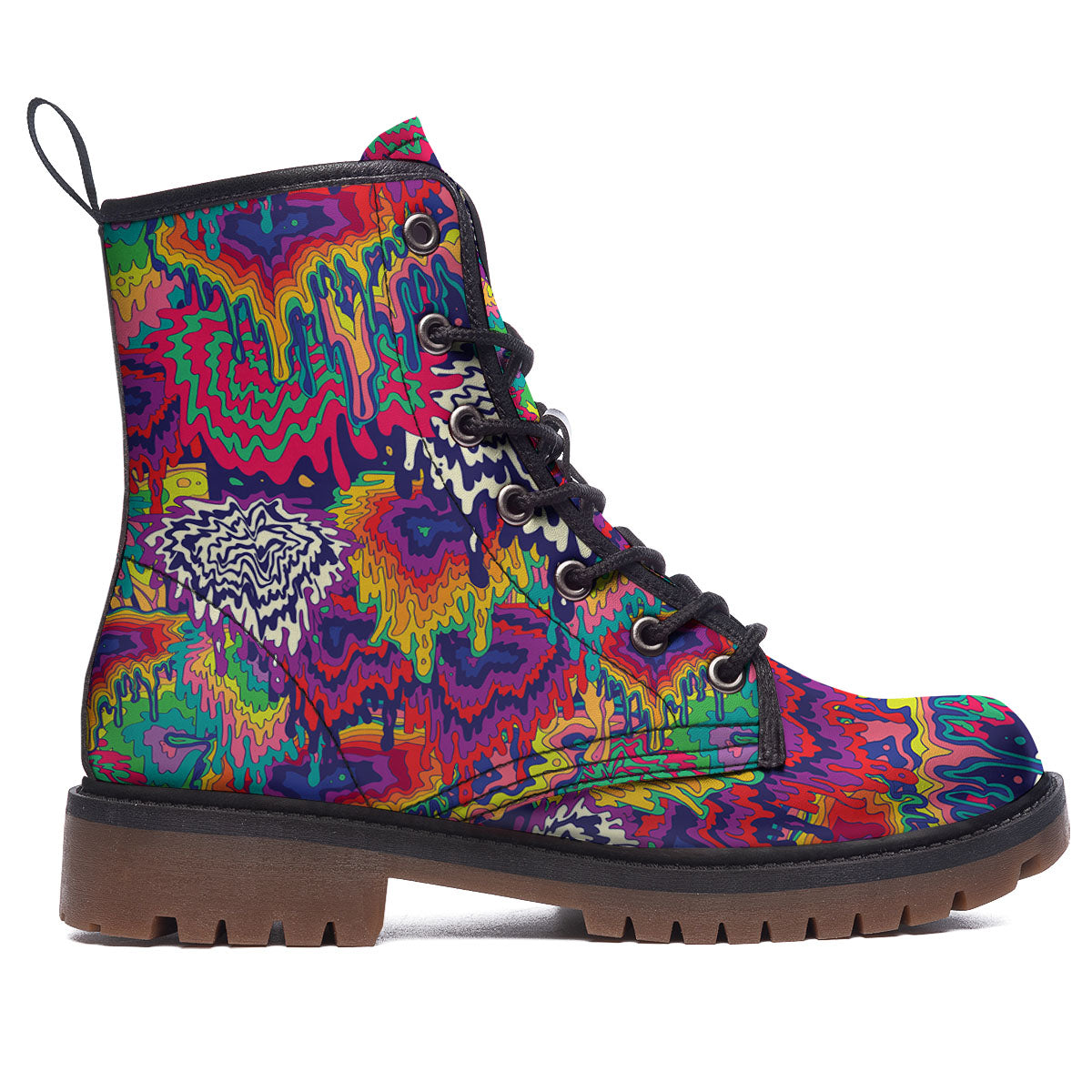 Illusion Psychedelic Print Pattern Work Boots-grizzshop
