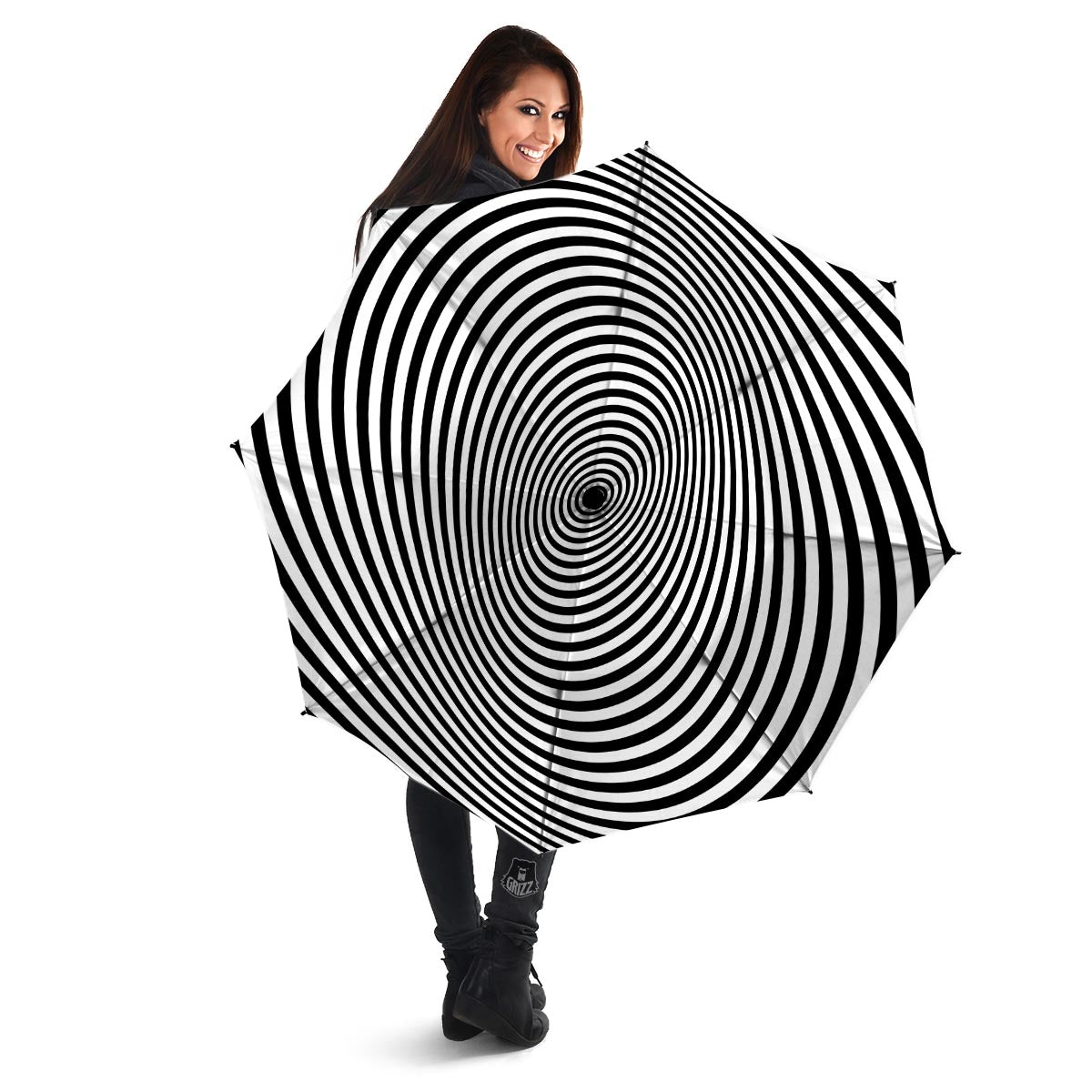 Illusion Swirl Optical Print Umbrella-grizzshop