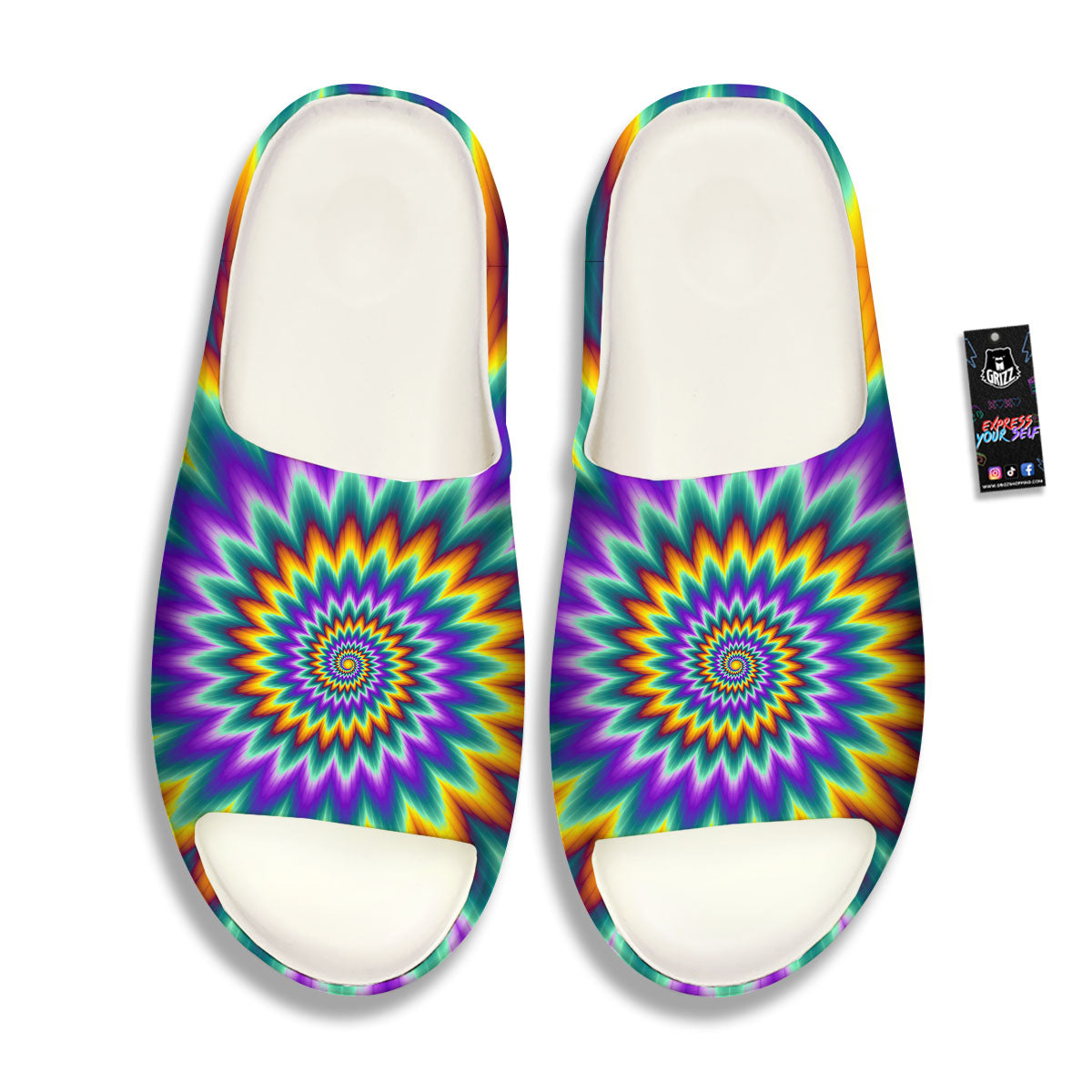 Illusion Optical Rave Psychedelic Sandals-grizzshop