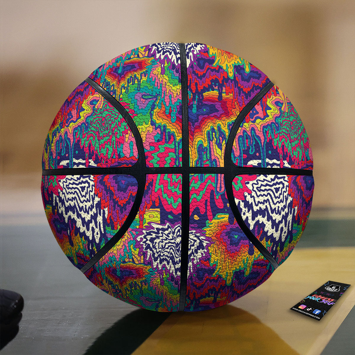 Indian Elephant Blue And White Print Pattern Basketball