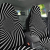 Illusory Motion White And Black Print Car Seat Covers-grizzshop