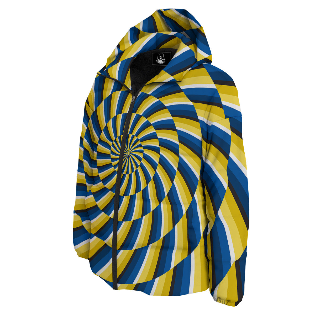 Illusory Motion Yellow And Blue Print Down Jacket-grizzshop