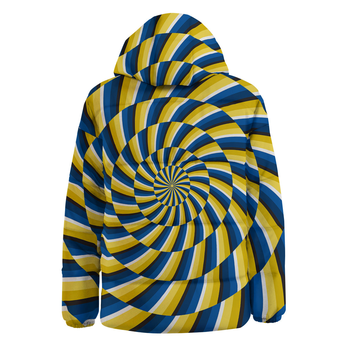 Illusory Motion Yellow And Blue Print Down Jacket-grizzshop