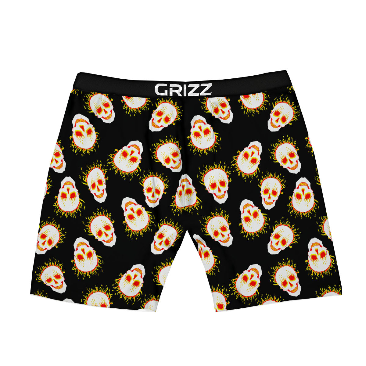 In Flames Skull Print Pattern Boxer Briefs-grizzshop