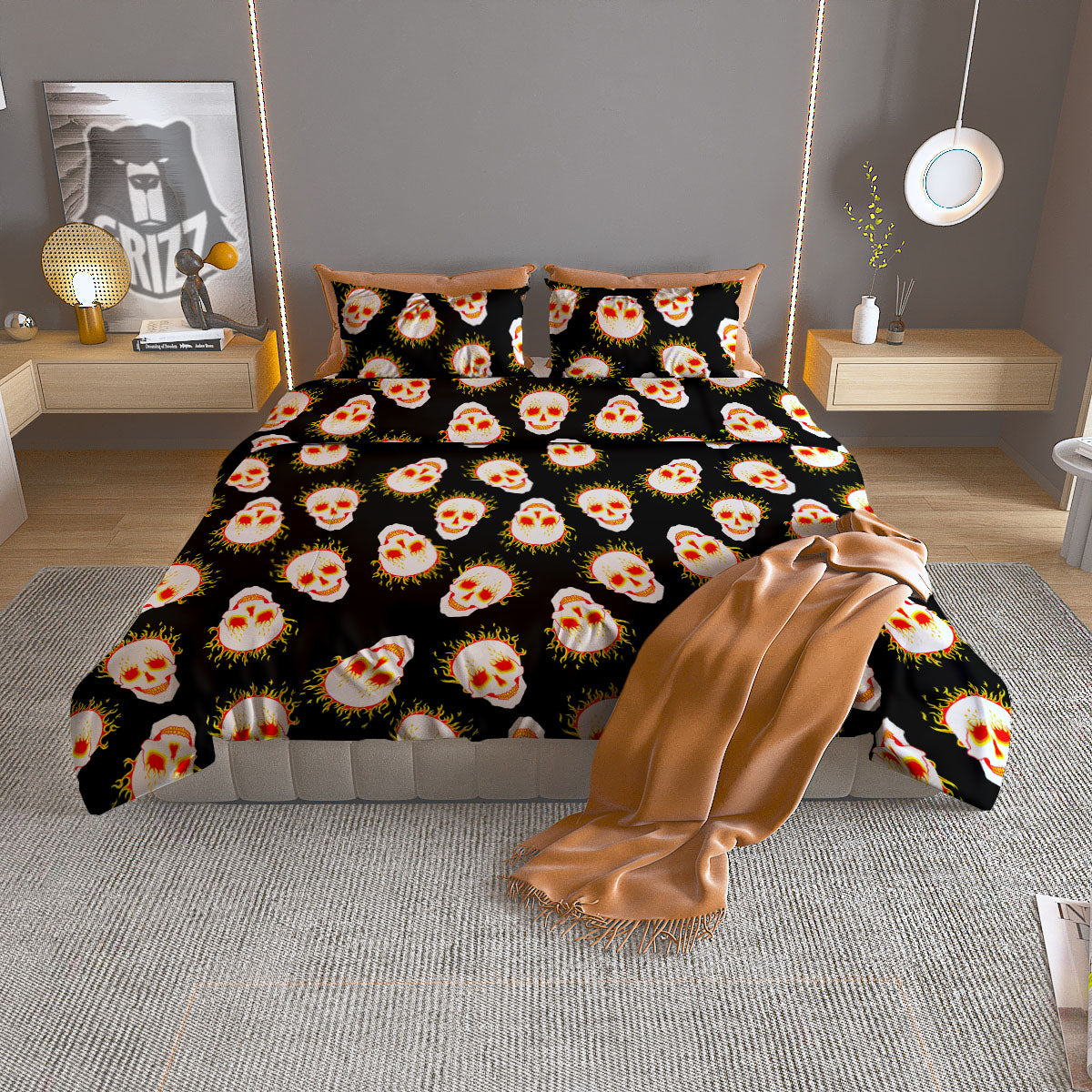Indian Elephant Blue And White Print Pattern Duvet Cover Bedding Set