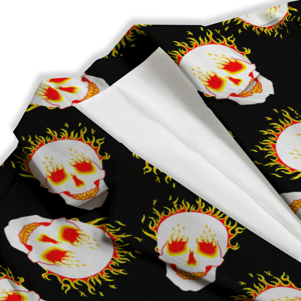 In Flames Skull Print Pattern Women's Blazer-grizzshop