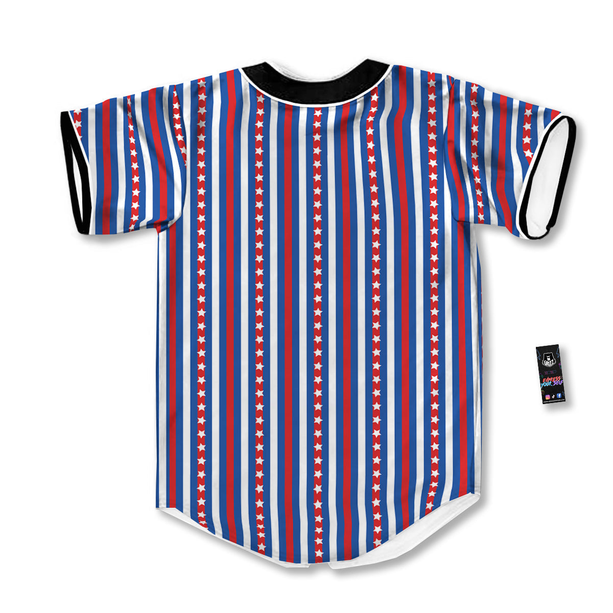 Independence Day USA Print Pattern Baseball Jersey-grizzshop