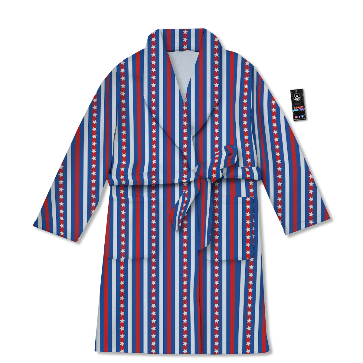 Independence Day USA Print Pattern Bathrobe-grizzshop