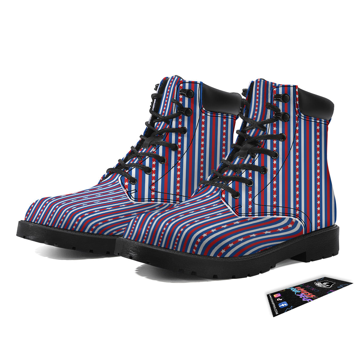 Independence Day USA Print Pattern Boots-grizzshop