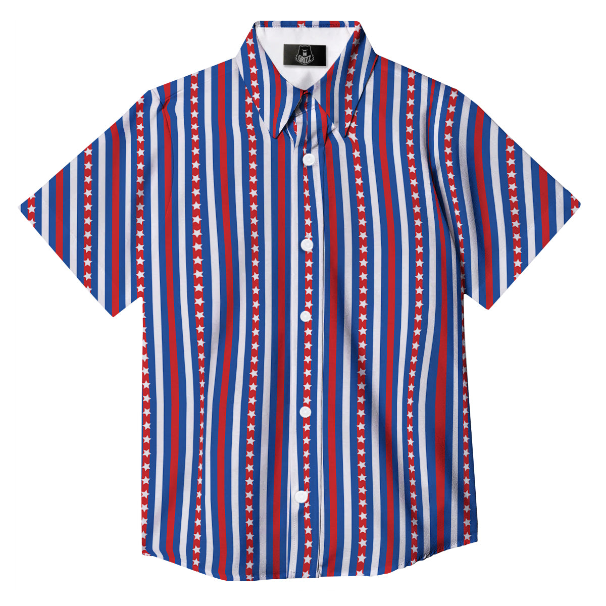 Independence Day USA Print Pattern Button Up Shirt-grizzshop