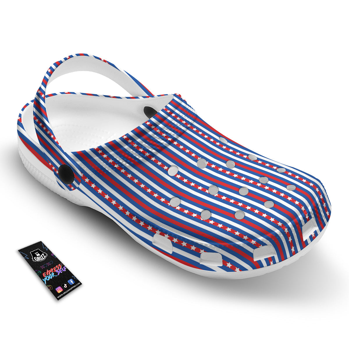 Independence Day USA Print Pattern Clog-grizzshop