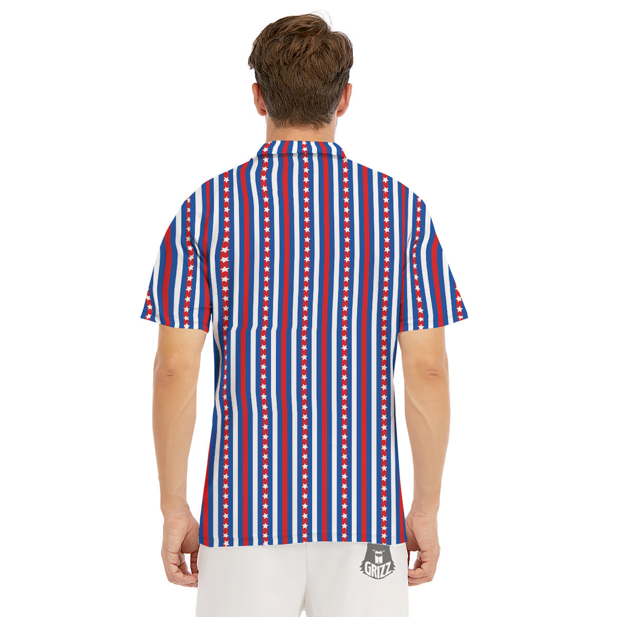 Independence Day USA Print Pattern Men's Golf Shirts-grizzshop