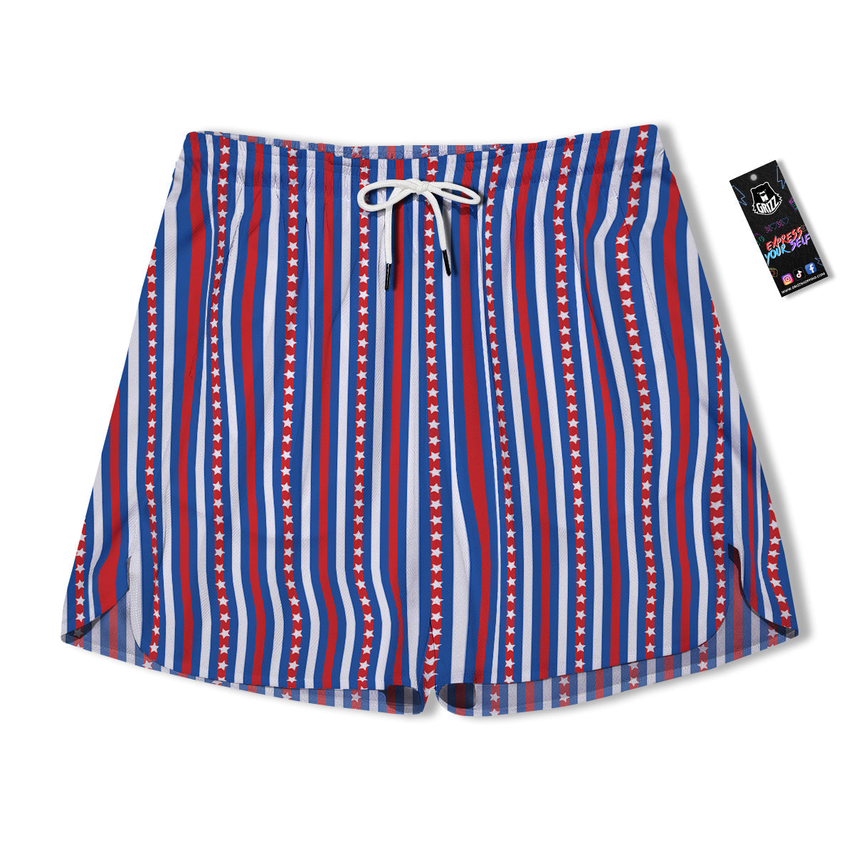 Independence Day USA Print Pattern Men's Running Shorts-grizzshop