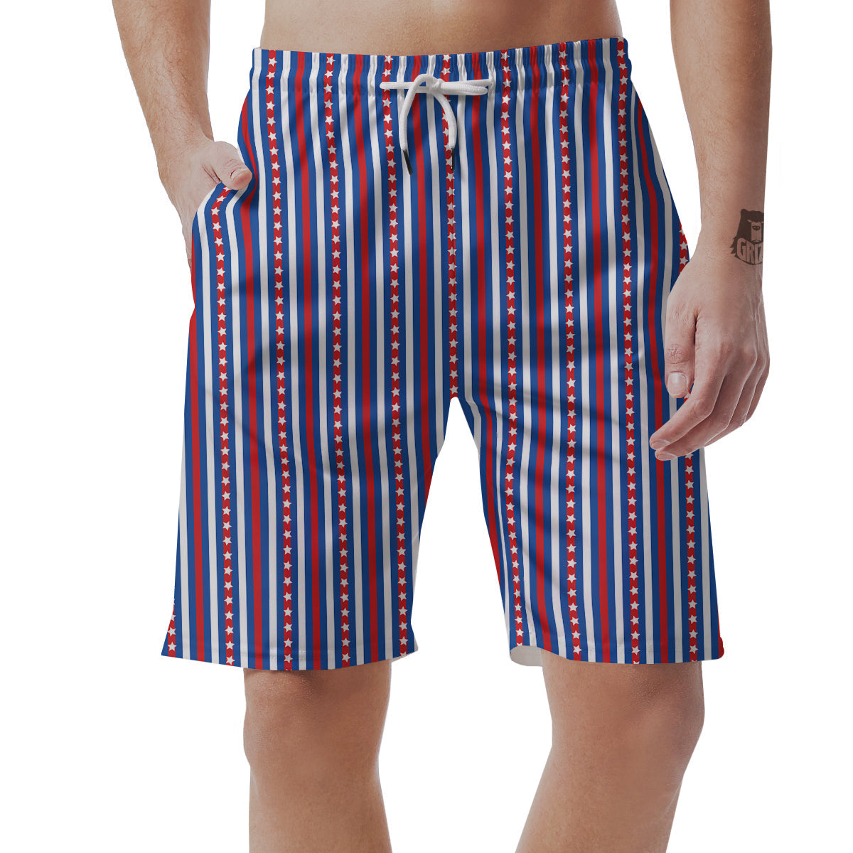 Independence Day USA Print Pattern Men's Shorts-grizzshop