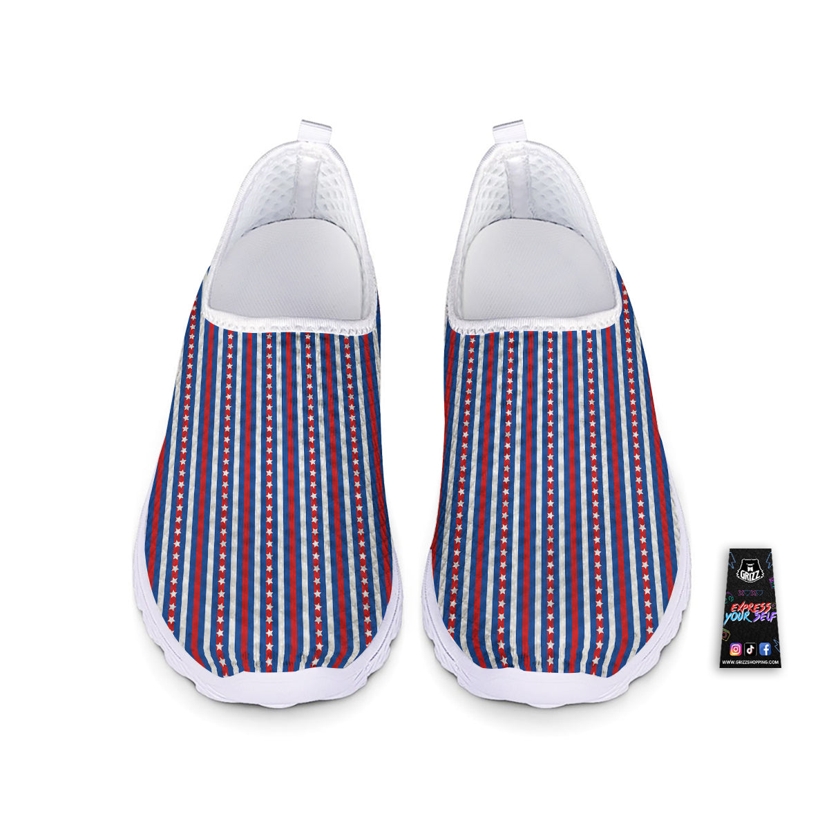 Independence Day USA Print Pattern Nurse Shoes-grizzshop