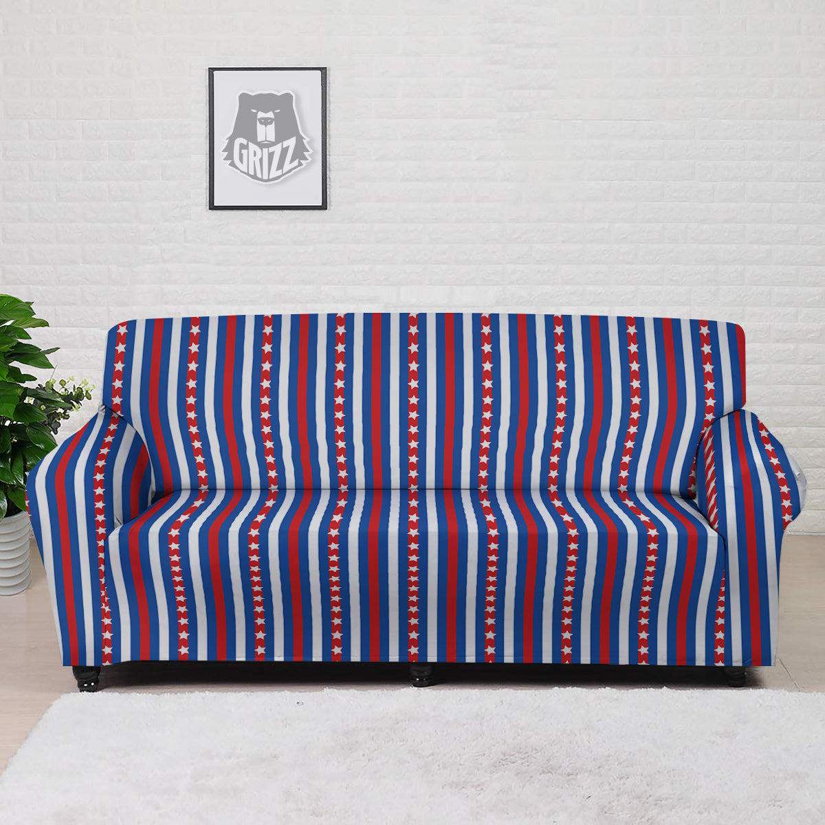 Independence Day USA Print Pattern Sofa Cover-grizzshop