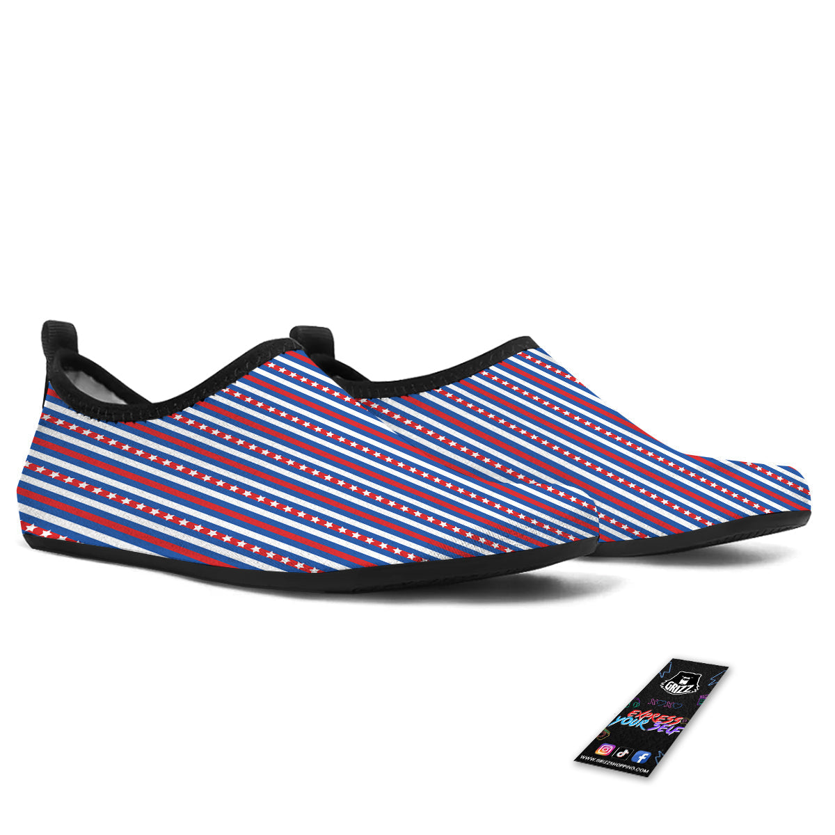 Independence Day USA Print Pattern Water Shoes-grizzshop