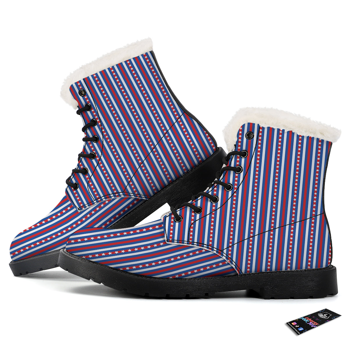 Independence Day USA Print Pattern Winter Boots-grizzshop