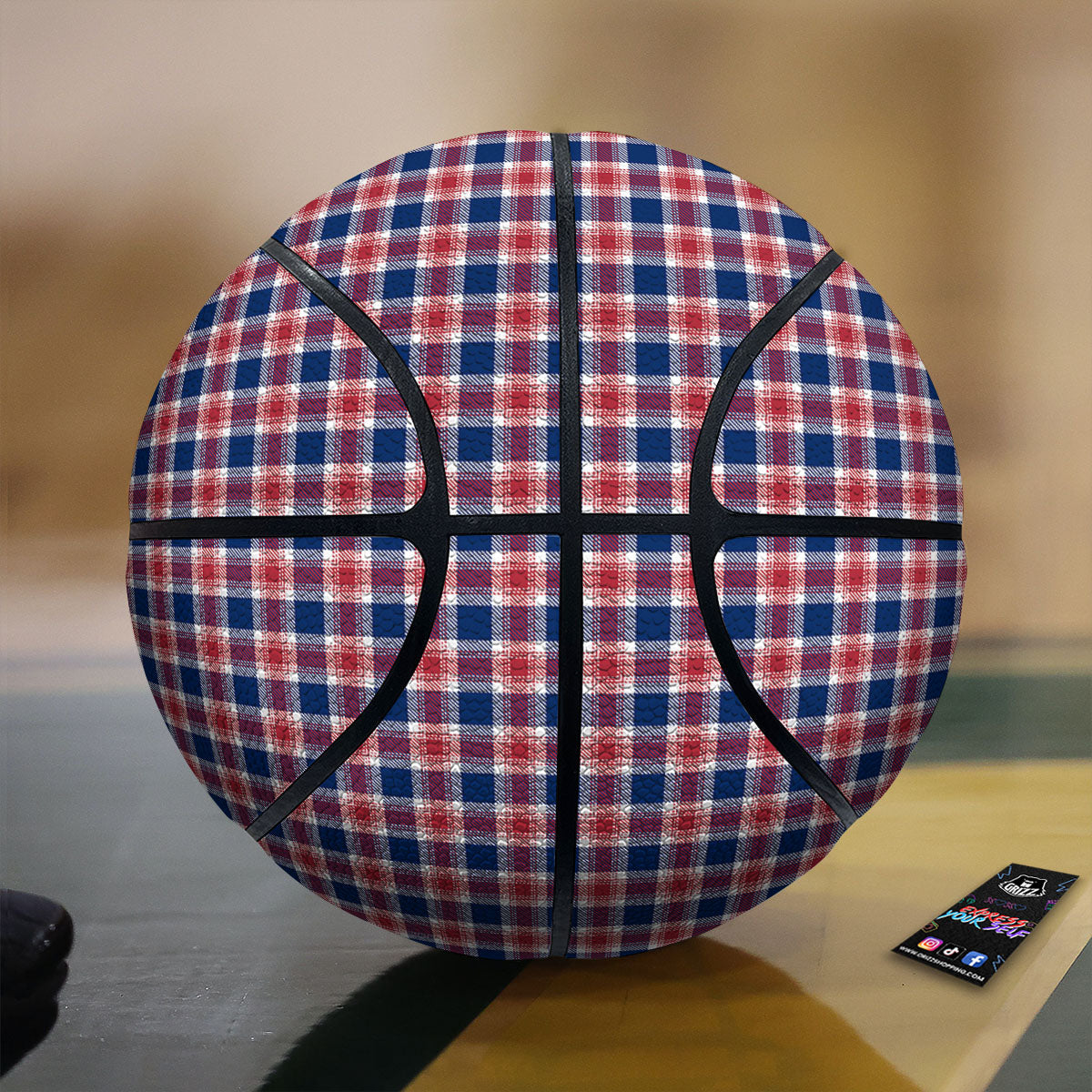 Independence Day American Plaid Print Basketball