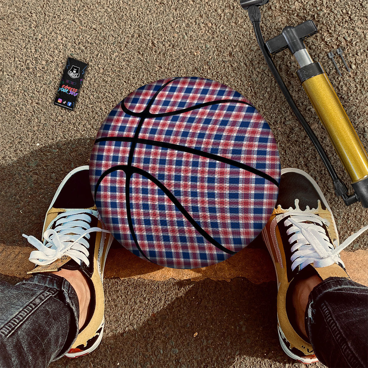 Independence Day American Plaid Print Basketball