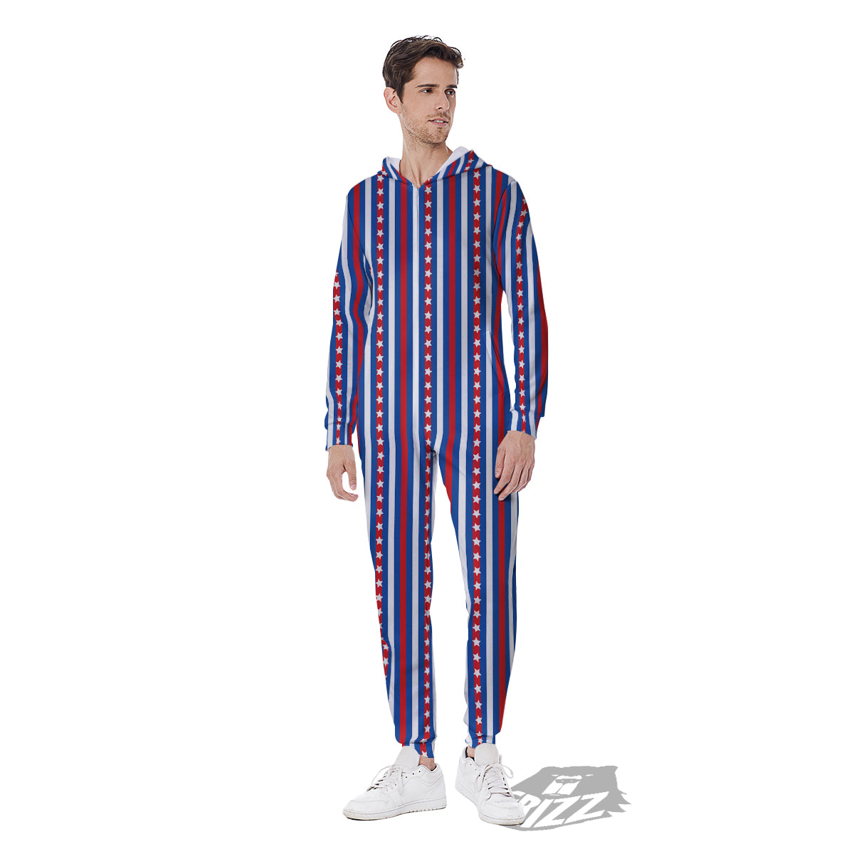 Independence Day USA Print Pattern Men's Jumpsuit-grizzshop