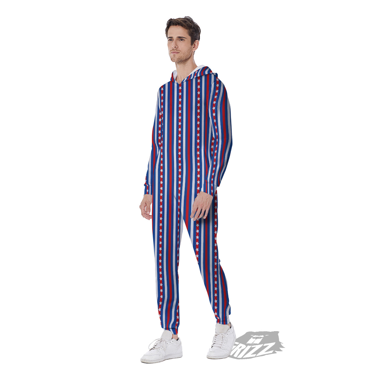 Independence Day USA Print Pattern Men's Jumpsuit-grizzshop