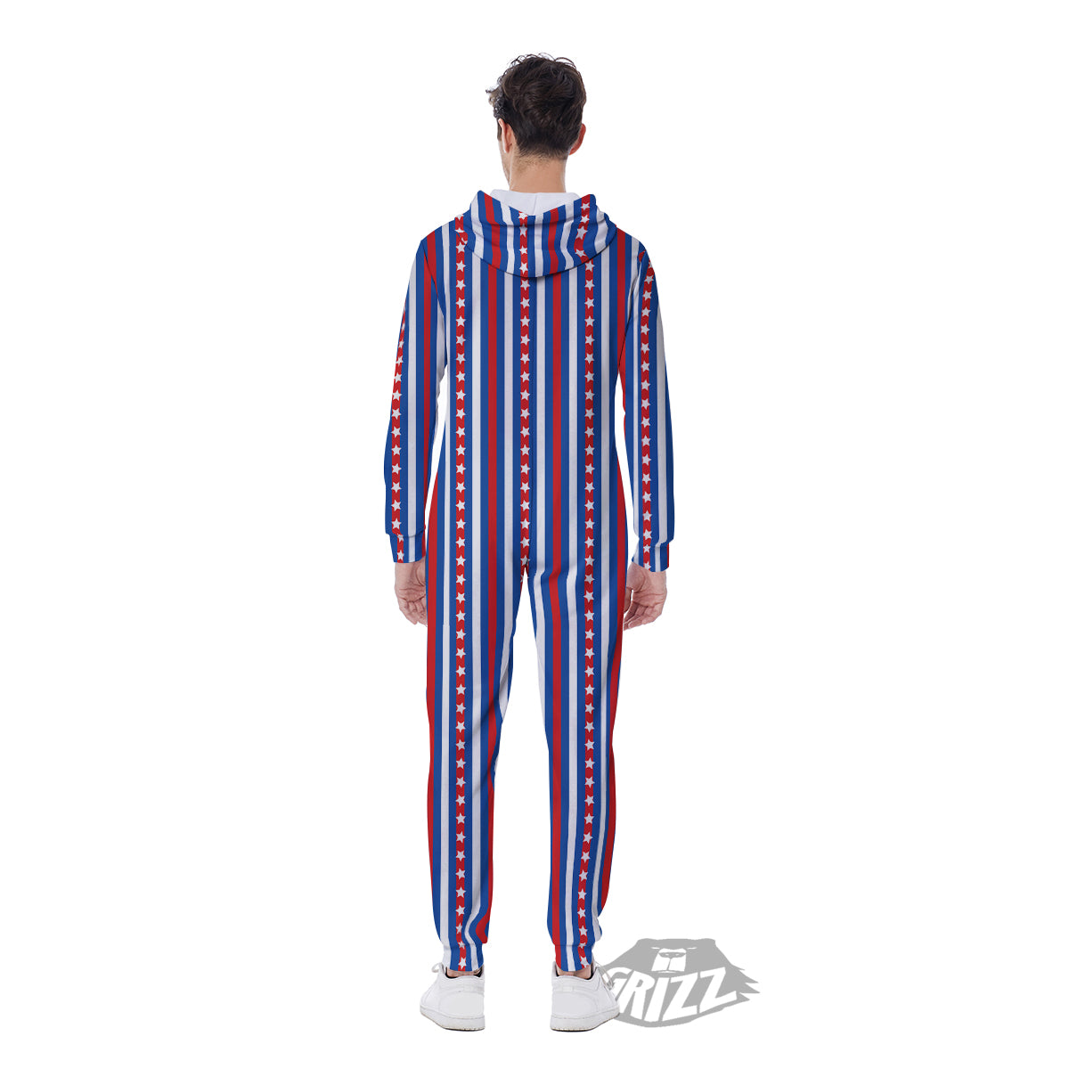 Independence Day USA Print Pattern Men's Jumpsuit-grizzshop