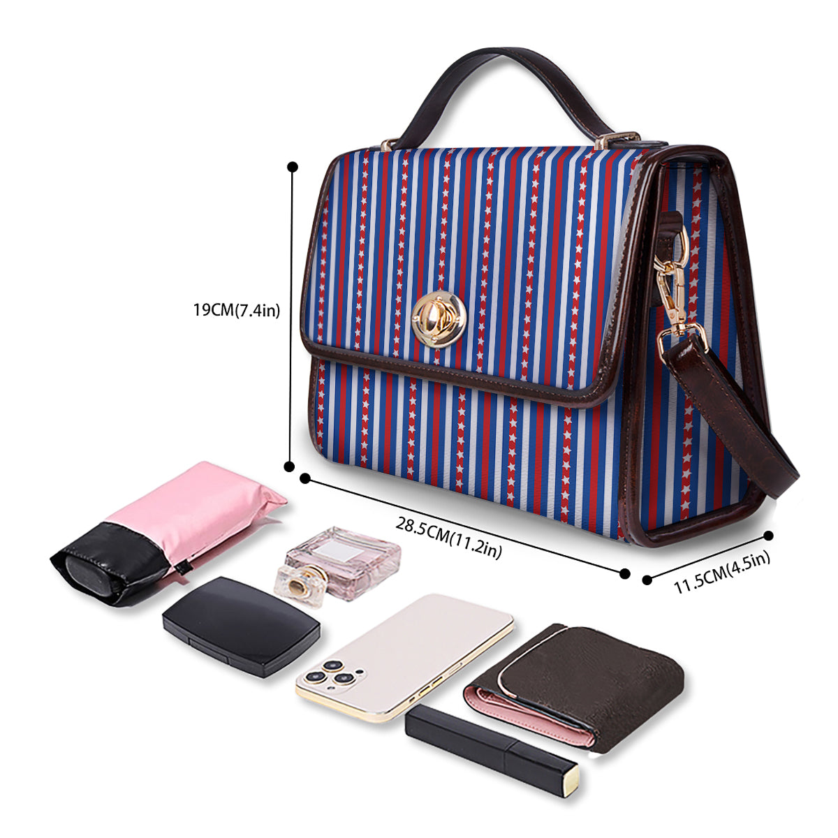 Independence Day USA Print Pattern Women's Satchel Bag