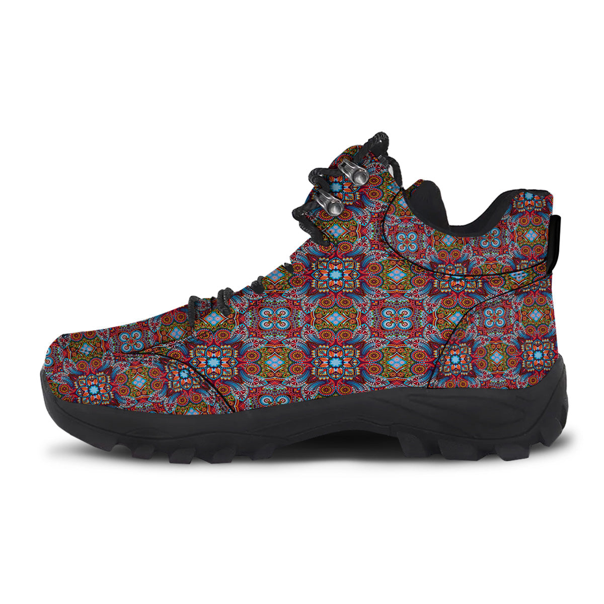 India Paisley Colorful Print Pattern Hiking Shoes-grizzshop