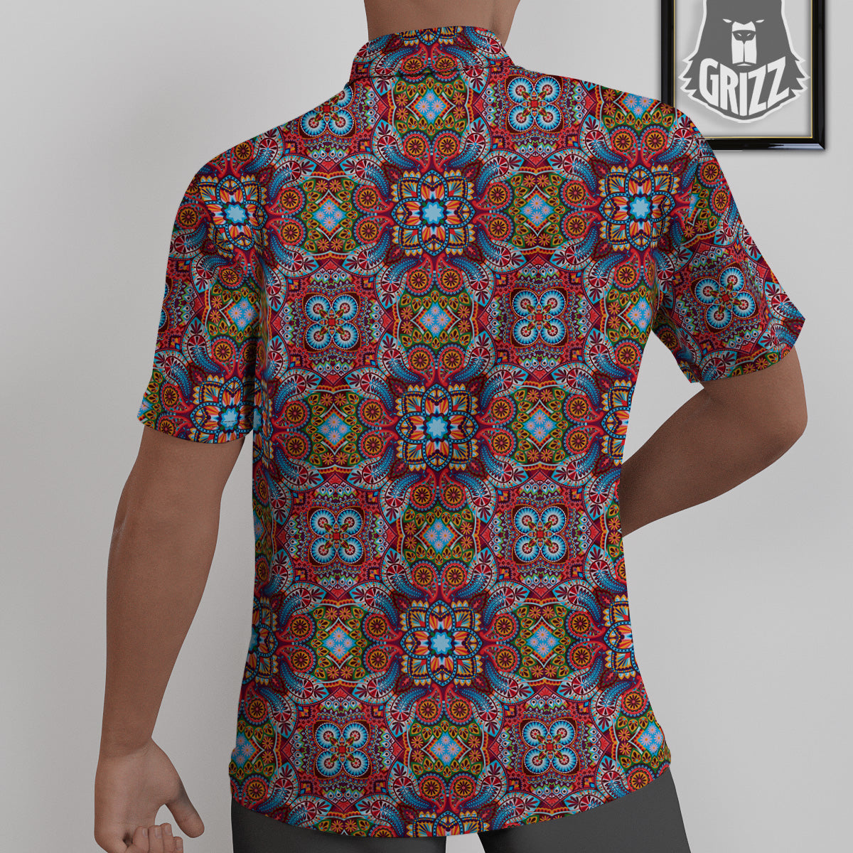 India Paisley Colorful Print Pattern Untucked Shirts-grizzshop