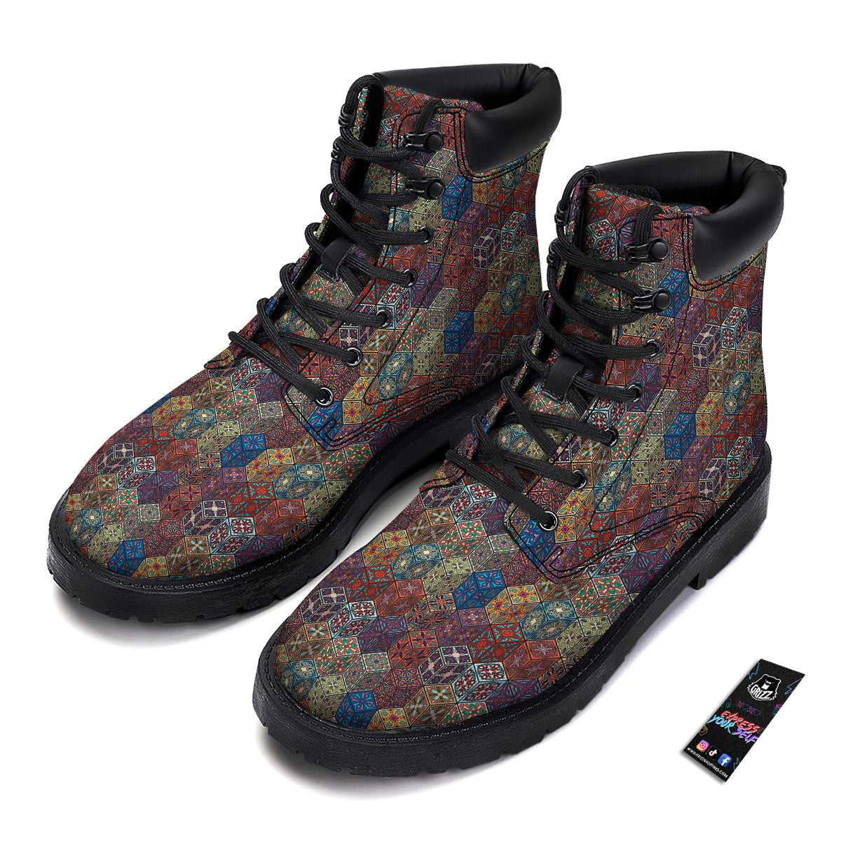 Indian Box Bohemian Print Pattern Boots-grizzshop