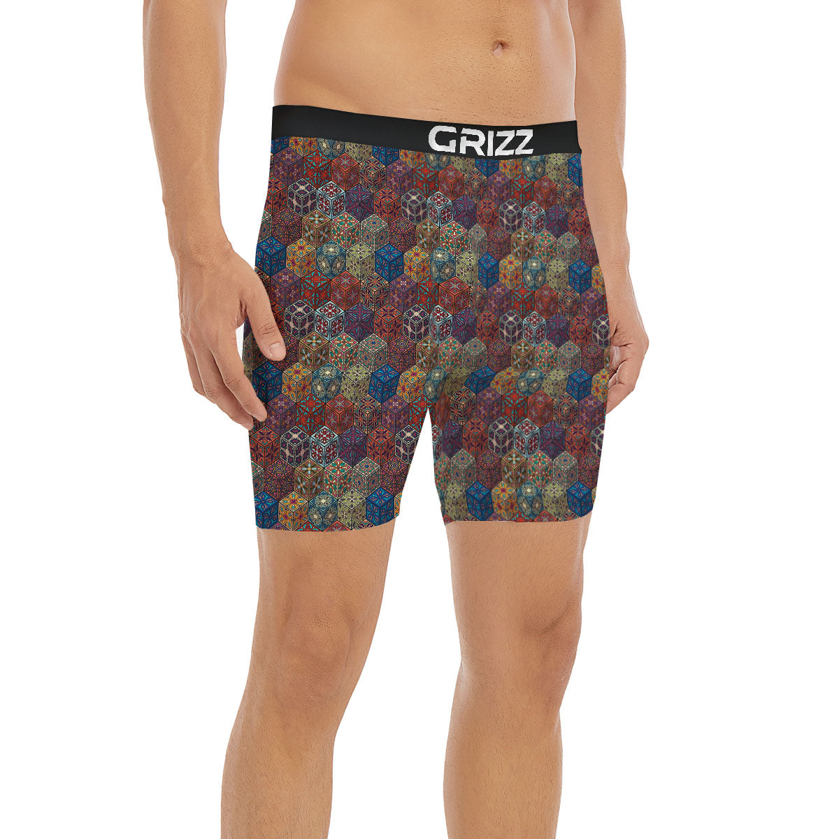 Indian Box Bohemian Print Pattern Boxer Briefs-grizzshop