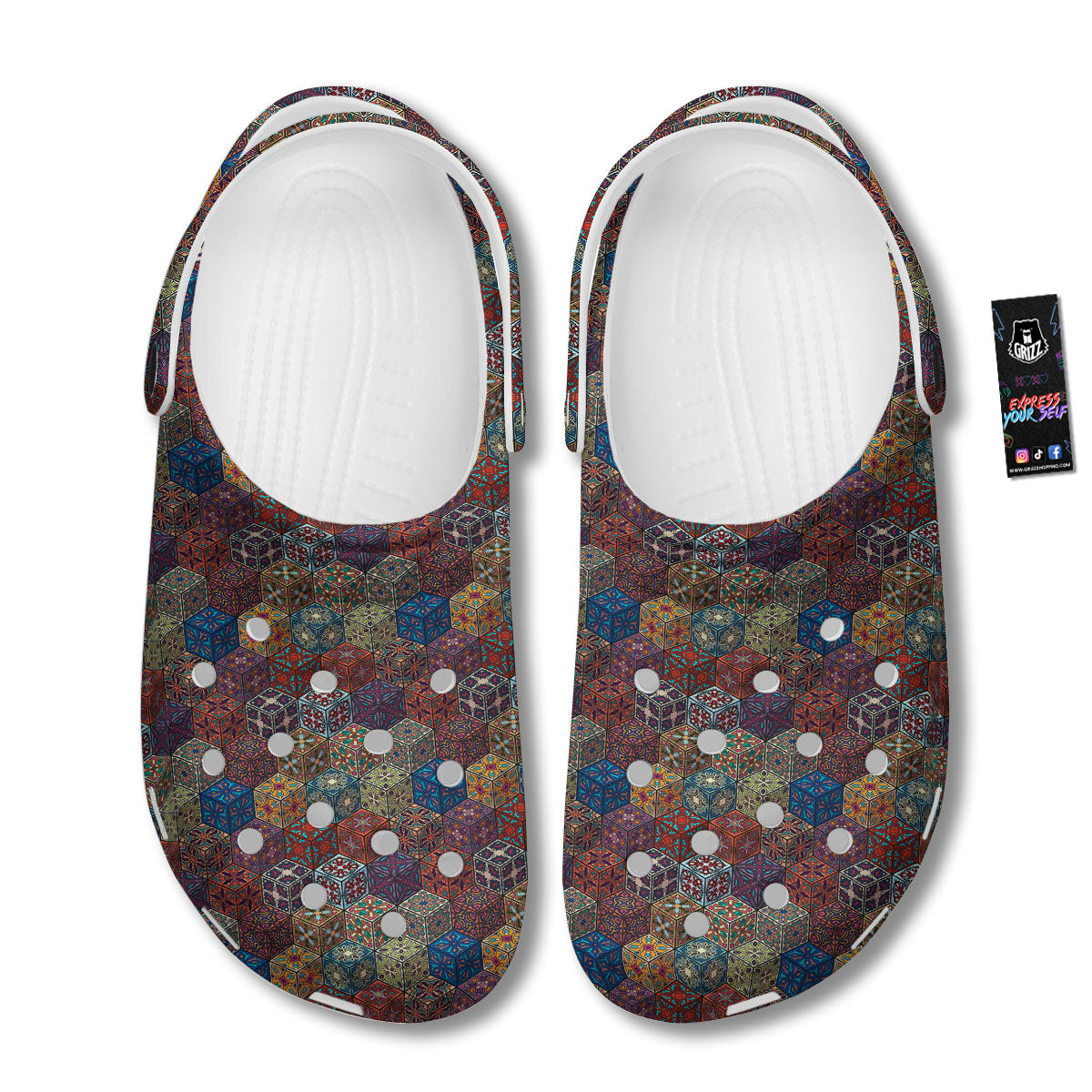 Indian Box Bohemian Print Pattern Clog-grizzshop