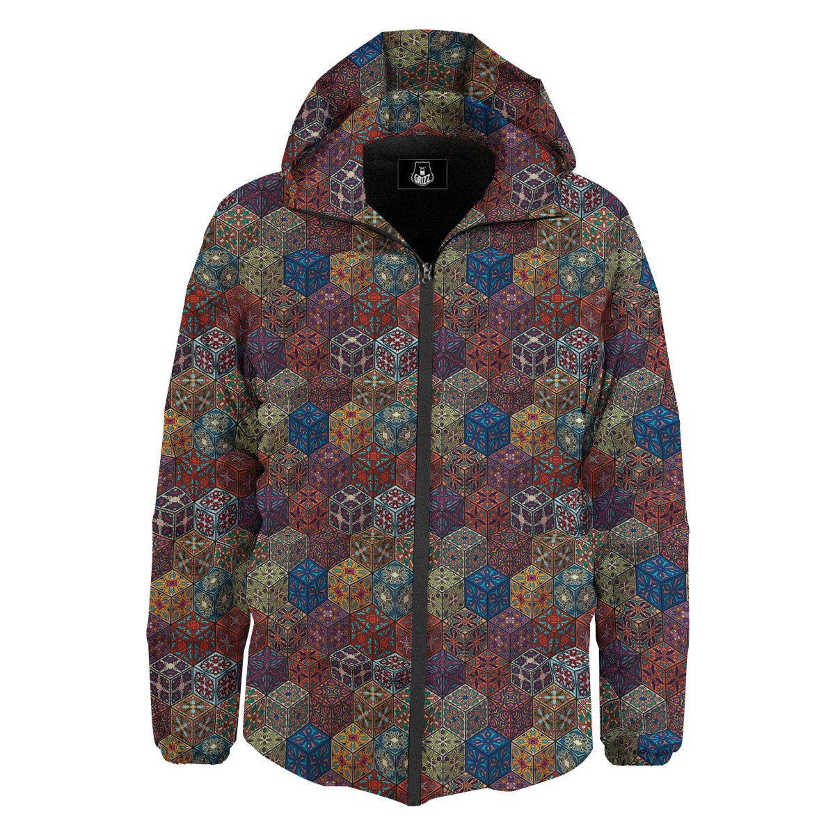 Indian Box Bohemian Print Pattern Down Jacket-grizzshop