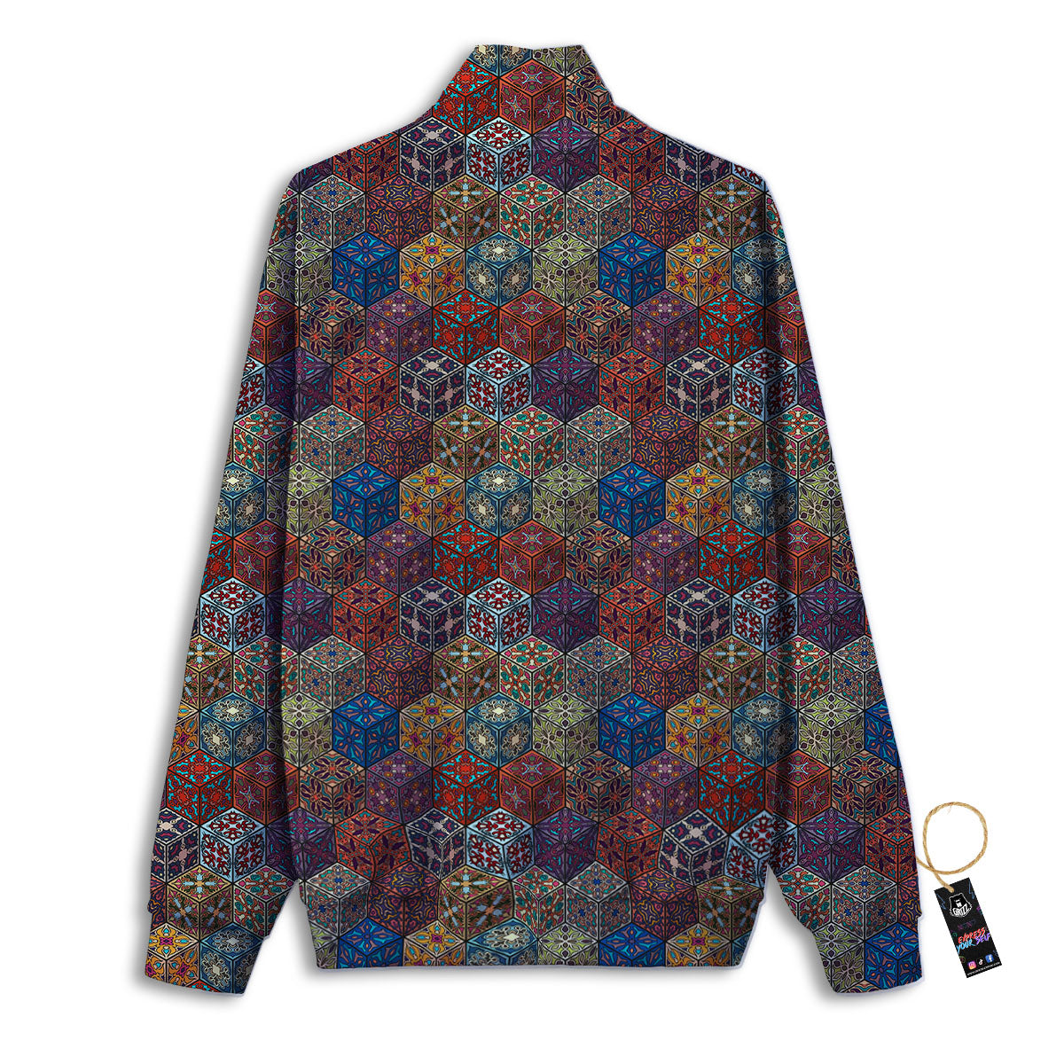 Indian Box Bohemian Print Pattern Track Jacket-grizzshop
