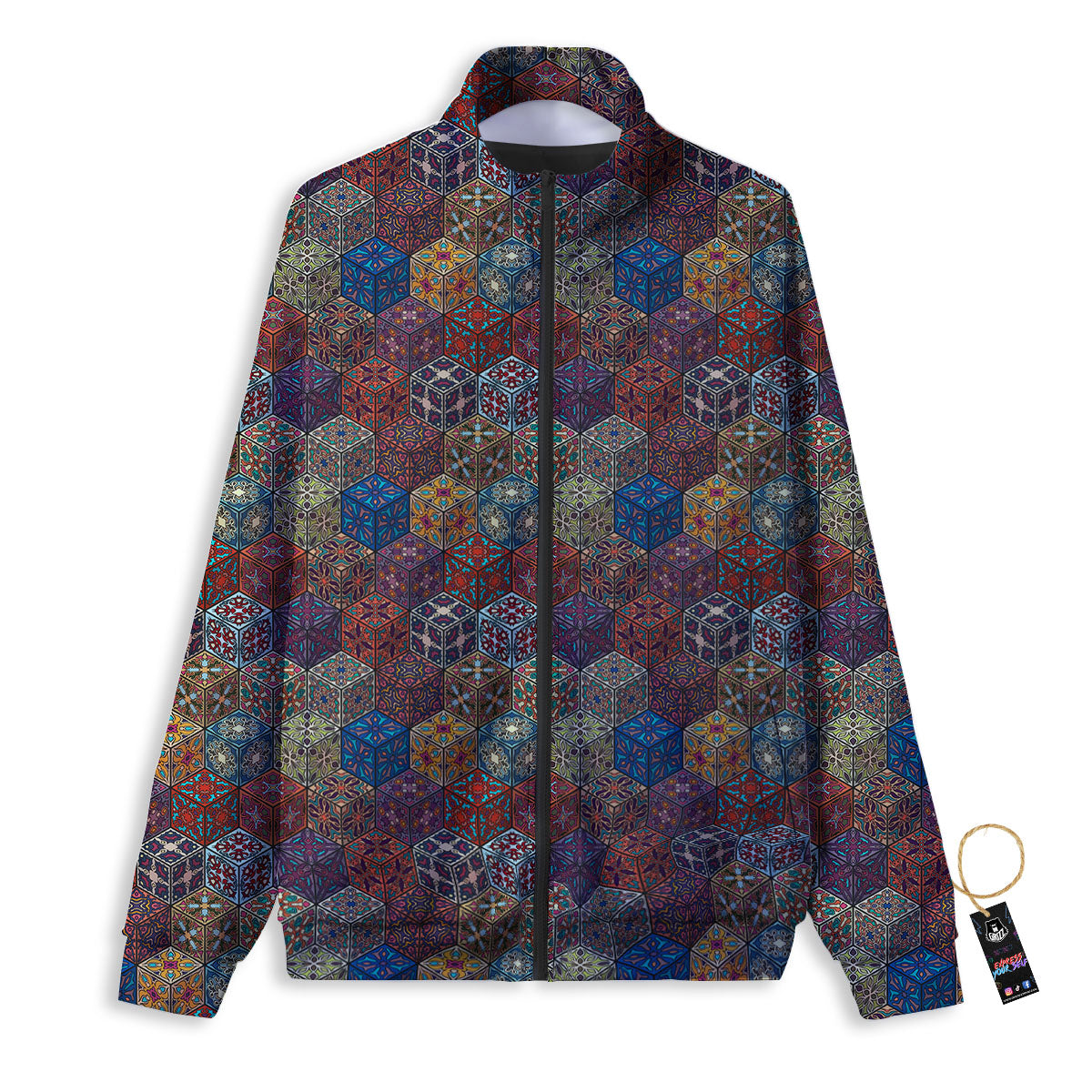 Indian Box Bohemian Print Pattern Track Jacket-grizzshop