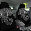 Indian Elephant White And Black Print Car Seat Covers-grizzshop