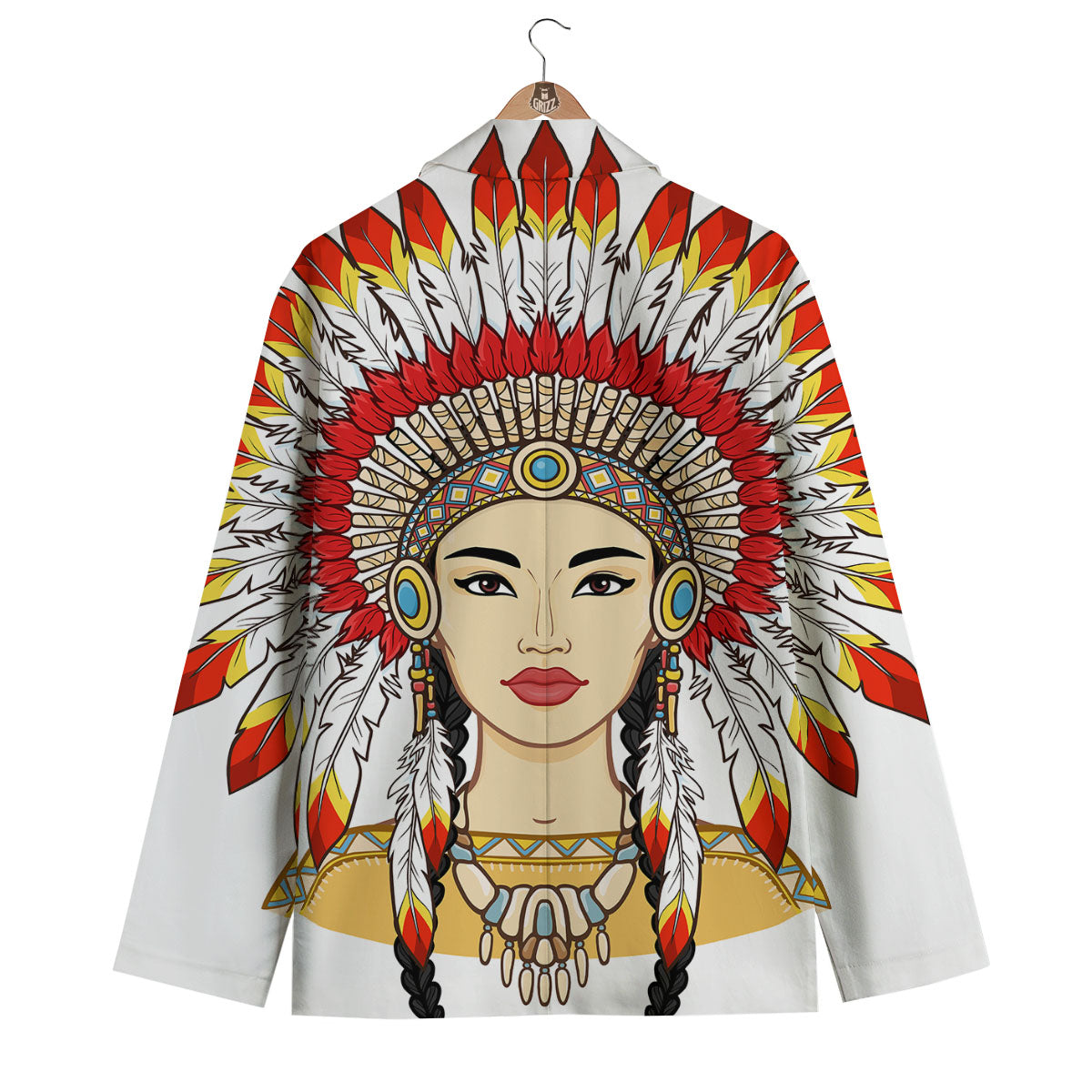 Indian Girl Native American Print Men's Blazer-grizzshop