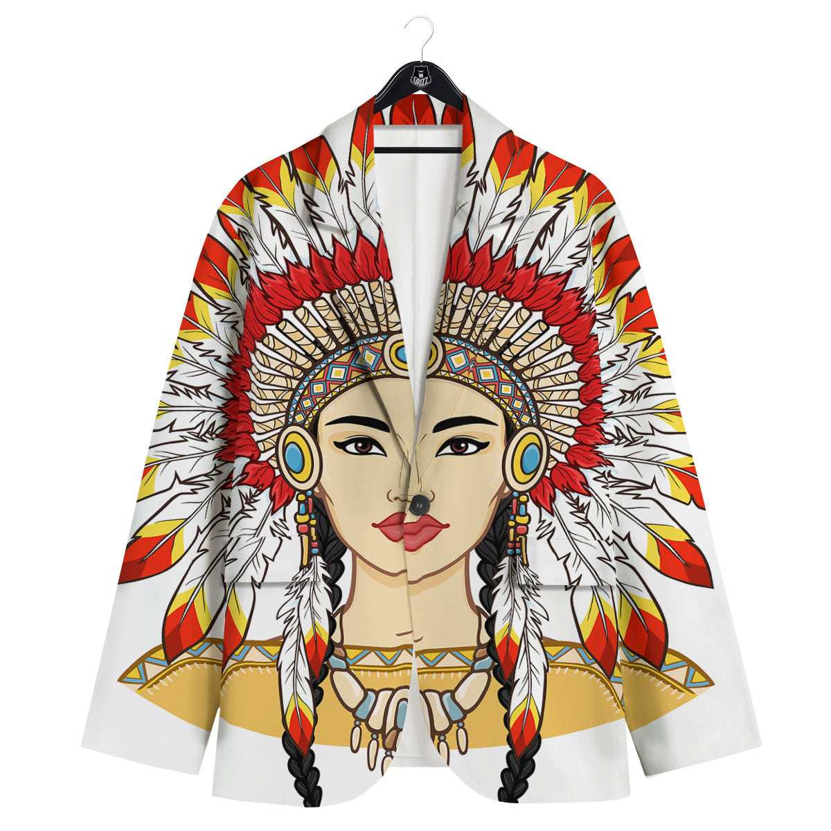 Indian Girl Native American Print Men's Sport Coat-grizzshop