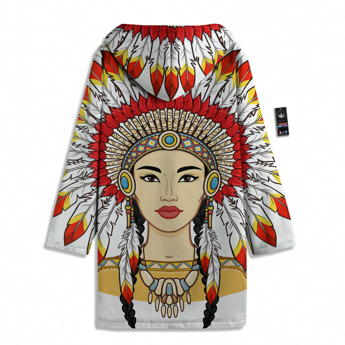 Indian Girl Native American Print Men's Windbreaker Jacket-grizzshop