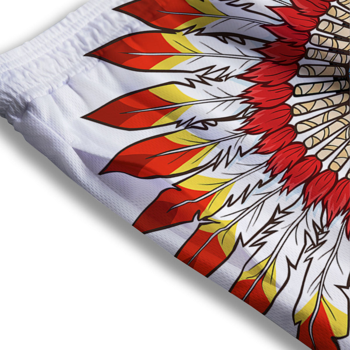 Indian Girl Native American Print Mesh Shorts