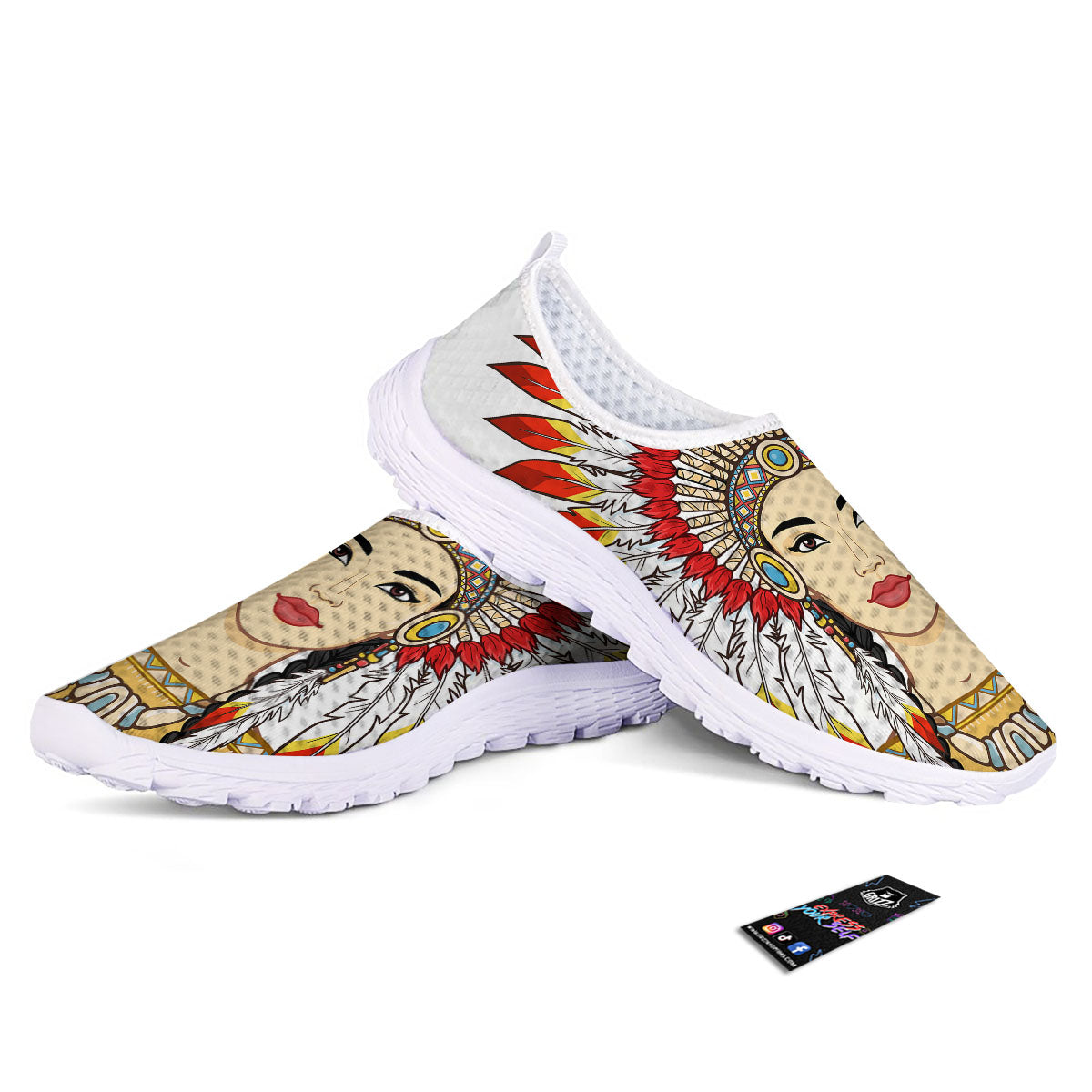 Indian Girl Native American Print Nurse Shoes-grizzshop