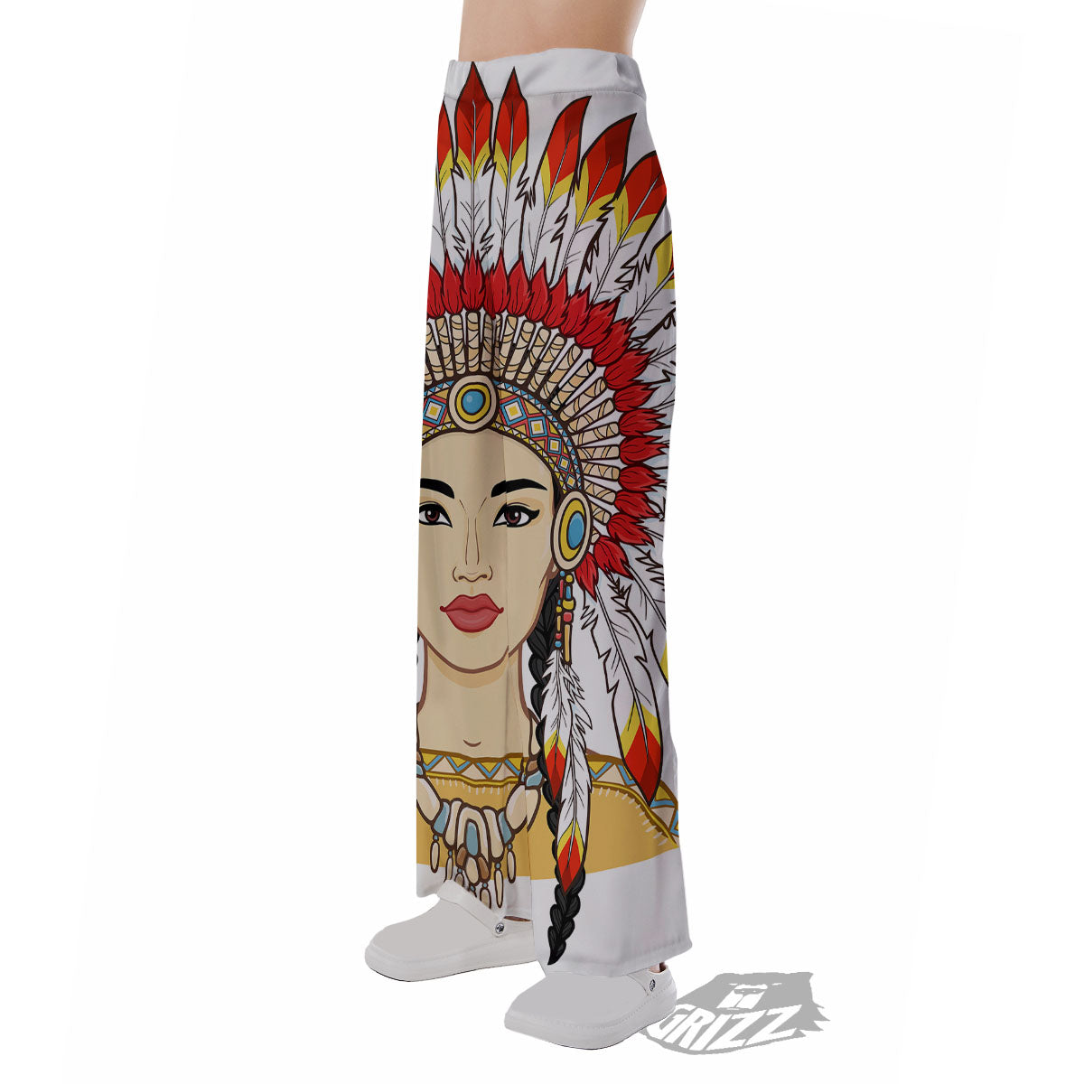Indian Girl Native American Print Pajama Pants-grizzshop