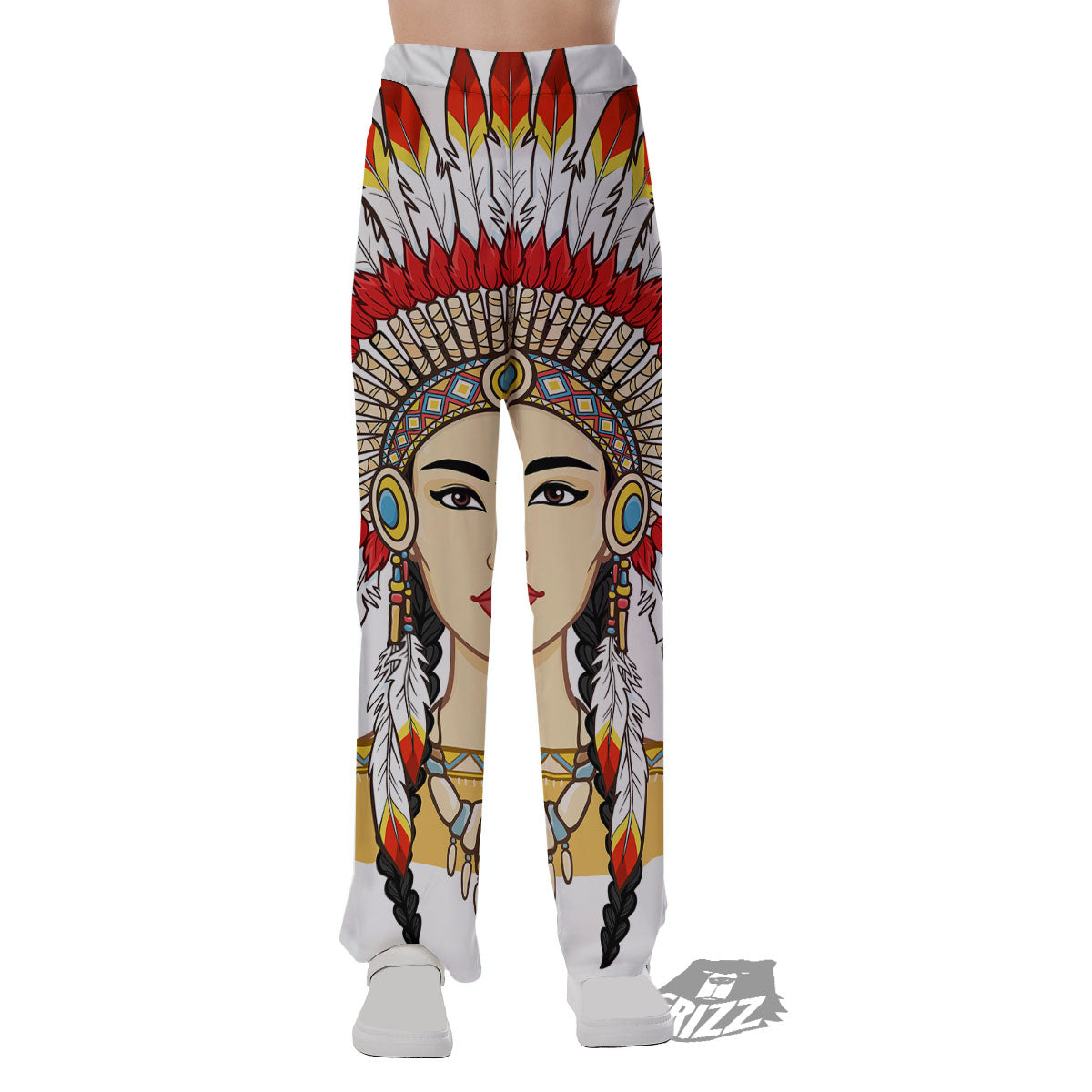 Indian Girl Native American Print Pajama Pants-grizzshop