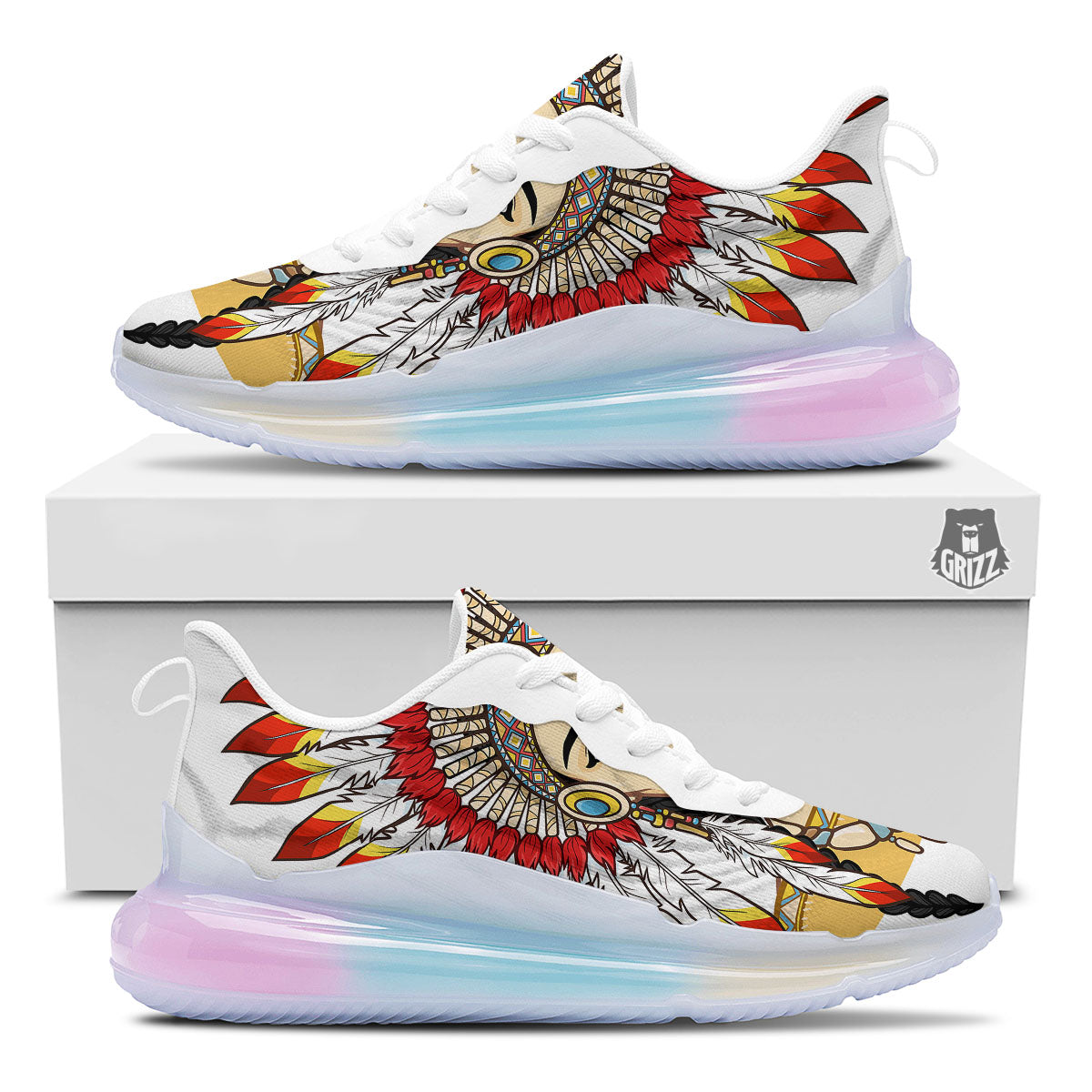 Indian Girl Native American Print Running Sneakers-grizzshop